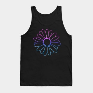 Blue Purple Flower Outline Tank Top